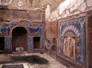 Inside the remians of one of the Roman Villas, Herculaneum, Near Naples, Campania, Italy, Europe