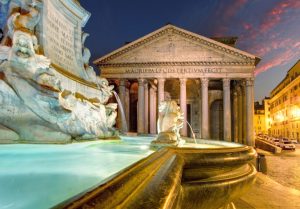 Pantheon by night, Rome, Italy